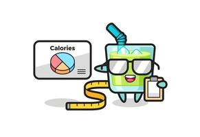 Illustration of melon juice mascot as a dietitian vector