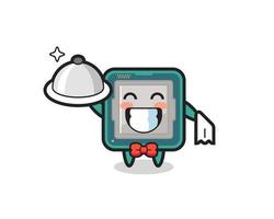 Character mascot of processor as a waiters vector