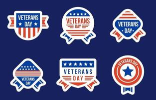 Veterans Day Sticker Collection vector