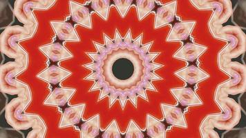 gesättigtes Rot mit rosa Details Kaleidoskop Hintergrund