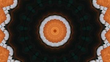 Dark Green Star with Bright Orange Kaleidoscope Background video