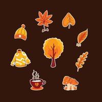 Happy Thanksgiving and Fall Sticker vector