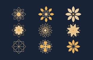 colección de formas de logotipo de flores vector