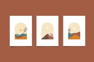 Modern landscape wall art vector