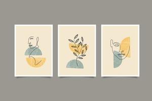 Line wall art contemporary collection vector