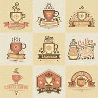 Colored logos for coffee bar vector