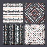 Ethnic seamless patterns. Set of aztec geometric backgrounds. vector