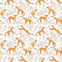 Cheetah and leopards pattern. A vector seamless