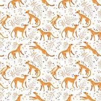 Cheetah and leopards pattern. A vector seamless