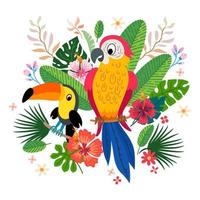 A tropical collection for exotic jungle party vector