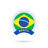 brazil national flag Circle button Icon vector