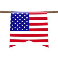 banderas nacionales de Estados Unidos cuelga de las cuerdas vector
