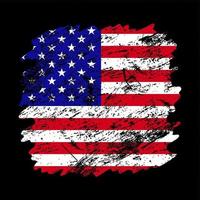 usa flag grunge brush background vector