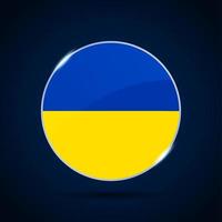 icono de botón de círculo de bandera nacional de ucrania vector