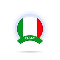 italy national flag Circle button Icon vector