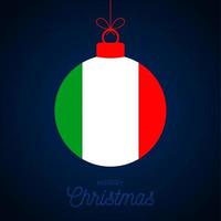 bola de navidad año nuevo con bandera de italia vector
