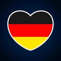bandera de alemania en forma de corazón vector