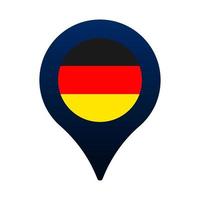 germany flag and map pointer icon vector