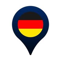 icono de puntero de mapa y bandera de alemania vector