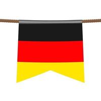 Alemania banderas nacionales cuelga de las cuerdas sobre fondo blanco. vector