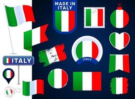 italy flag vector collection. big set of national flag design