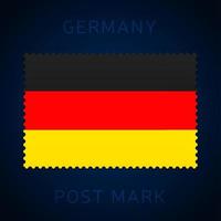 Germany postage mark. National Flag Postage Stamp isolated on white vector