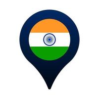 india flag and map pointer icon vector