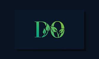 Minimal leaf style Initial DO logo vector