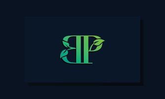 logotipo de bp inicial de estilo de hoja mínima. vector