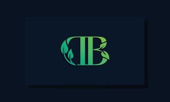 Minimal leaf style Initial DB logo vector