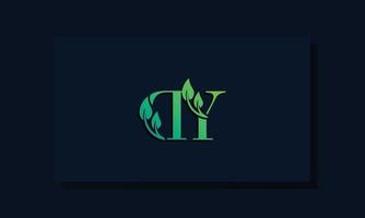 Minimal leaf style Initial DY logo vector