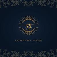 Elegant luxury letter NG logo.