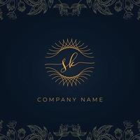 Elegant luxury letter SK logo. vector