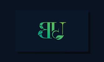 Minimal leaf style Initial BU logo. vector