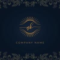 Elegant luxury letter NK logo. vector