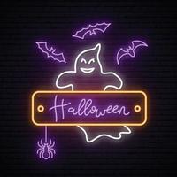 Neon Ghost sign. vector