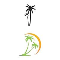 Ilustración de vector de plantilla de logotipo de verano de palmera