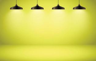 Yellow studio empty room background vector