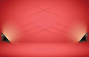 Red studio empty room background vector