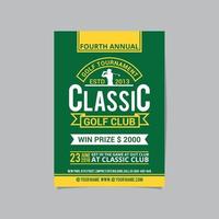 Golf Flyer Vector layout design template for extreem sport event