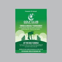 Plantilla de diseño de diseño de vector de volante de golf para evento deportivo externo