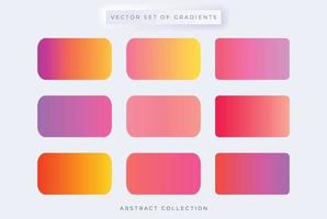 Colorful Gradient backgrounds in trendy neon colors. vector