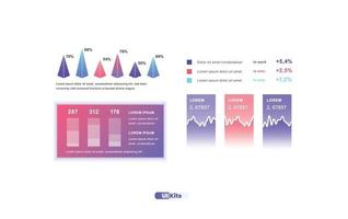 elementos de diseño de interfaz de usuario. presentación moderna con infografía, vector