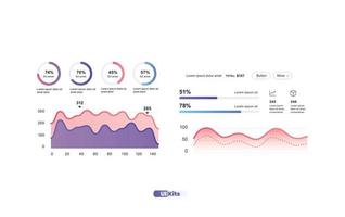 elementos de diseño de interfaz de usuario. presentación moderna con infografía, vector