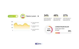 elementos de diseño de interfaz de usuario. presentación moderna con infografía, vector