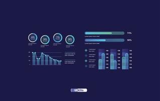 Elements of ui design. Modern presentation with infographic, vector