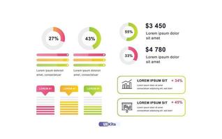 Elements of ui design. Modern presentation with infographic, vector