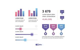 elementos de diseño de interfaz de usuario. presentación moderna con infografía, vector