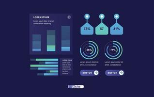 elementos de diseño de interfaz de usuario. presentación moderna con infografía, vector