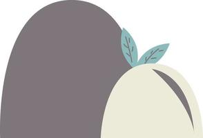 Gray stones with a leaf in a cartoon style vector